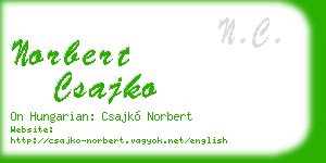 norbert csajko business card