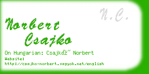 norbert csajko business card